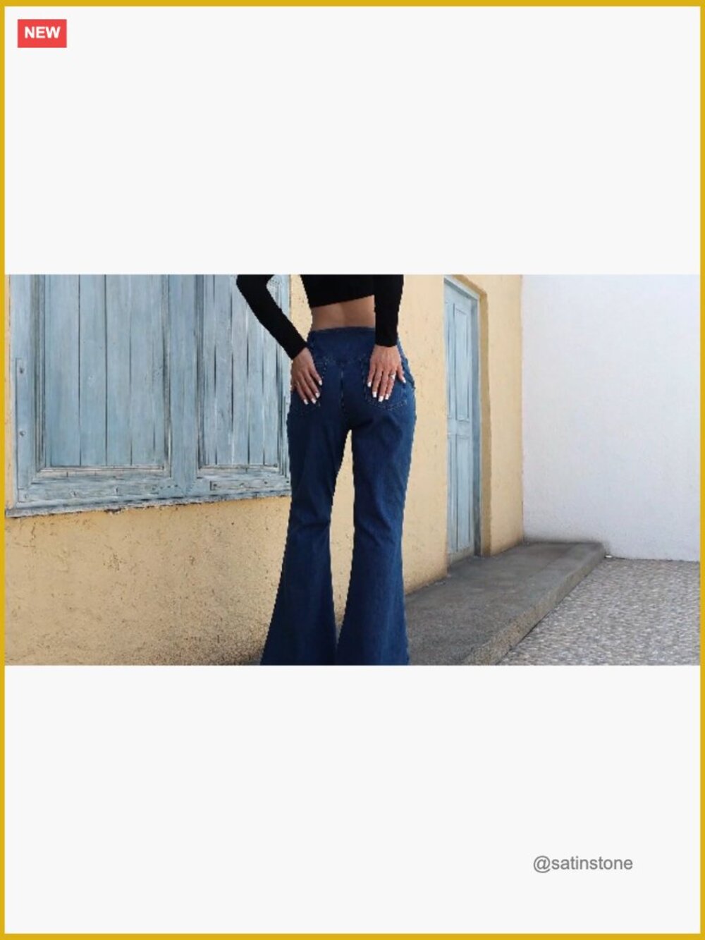 High Waisted Bell Bottom Flare Jeans with Pockets Pull On Stretchy Jeggings - Picture 7 of 7